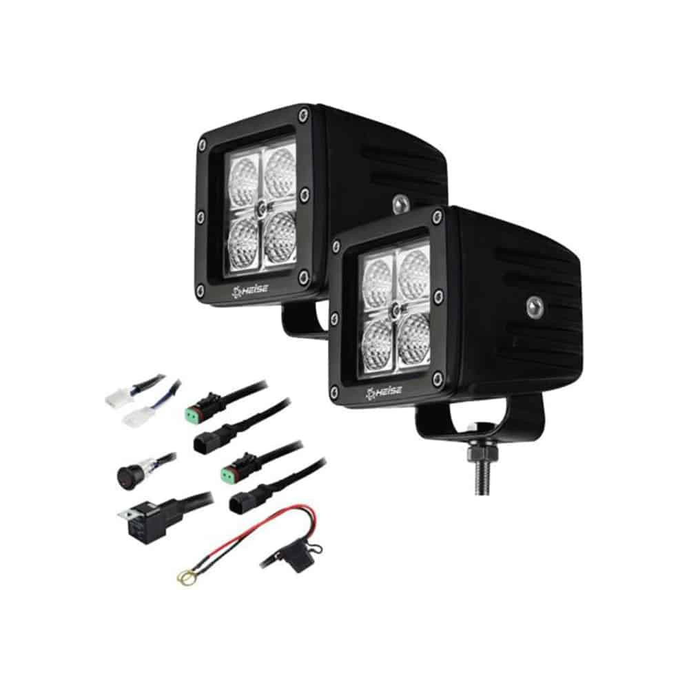 Cube Flood Light from AJK Offroad Lights and Included Components