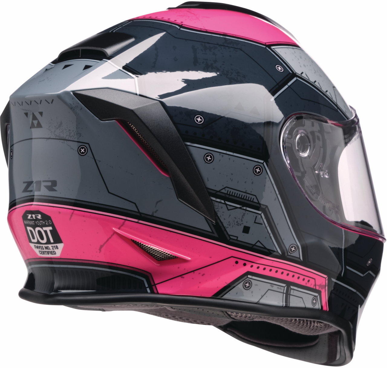 Z1R Youth Warrant 2.0 Helmet - Sentinel - Black/Pink - Large 0102-0297