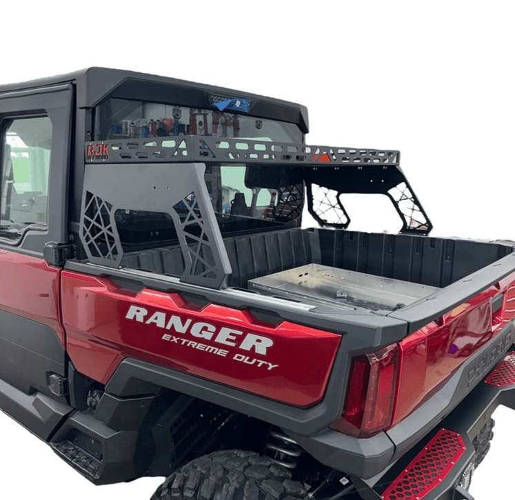 Polaris Ranger 1500XD Short Headache Rack 3/4 Rack by AJK Offroad Far Side Back View