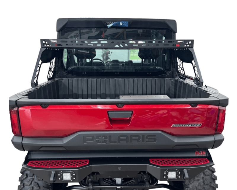 Polaris Ranger 1500XD Short Headache Rack 3/4 Rack by AJK Offroad Eye Level Back View
