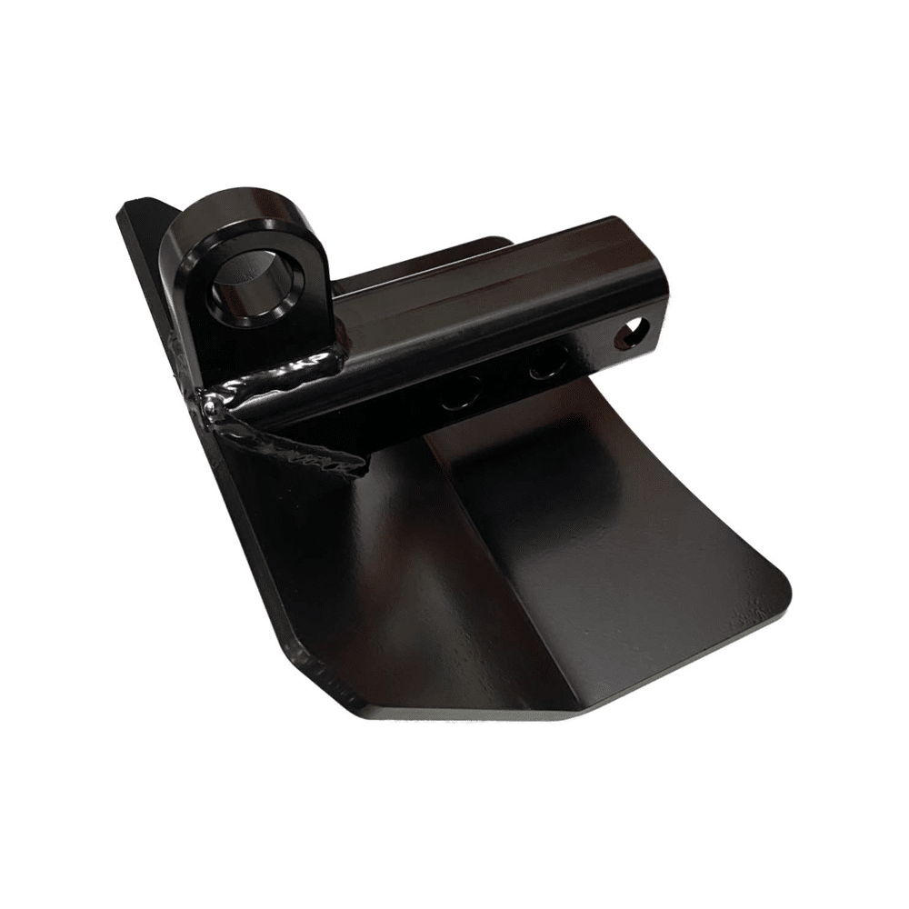 Hitch Skid with Recovery Point Short by AJK Offroad Side Angle View in Black