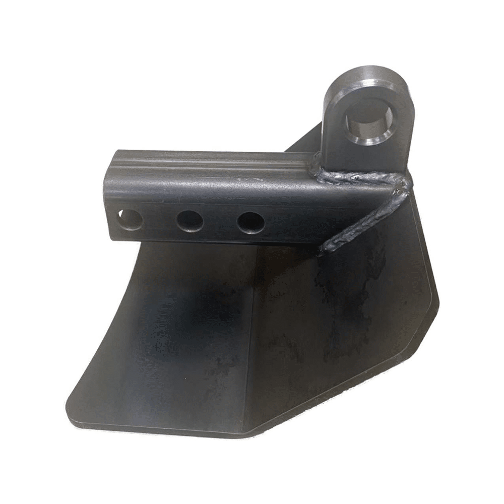 Hitch Skid with Recovery Point Short by AJK Offroad Gray Side View