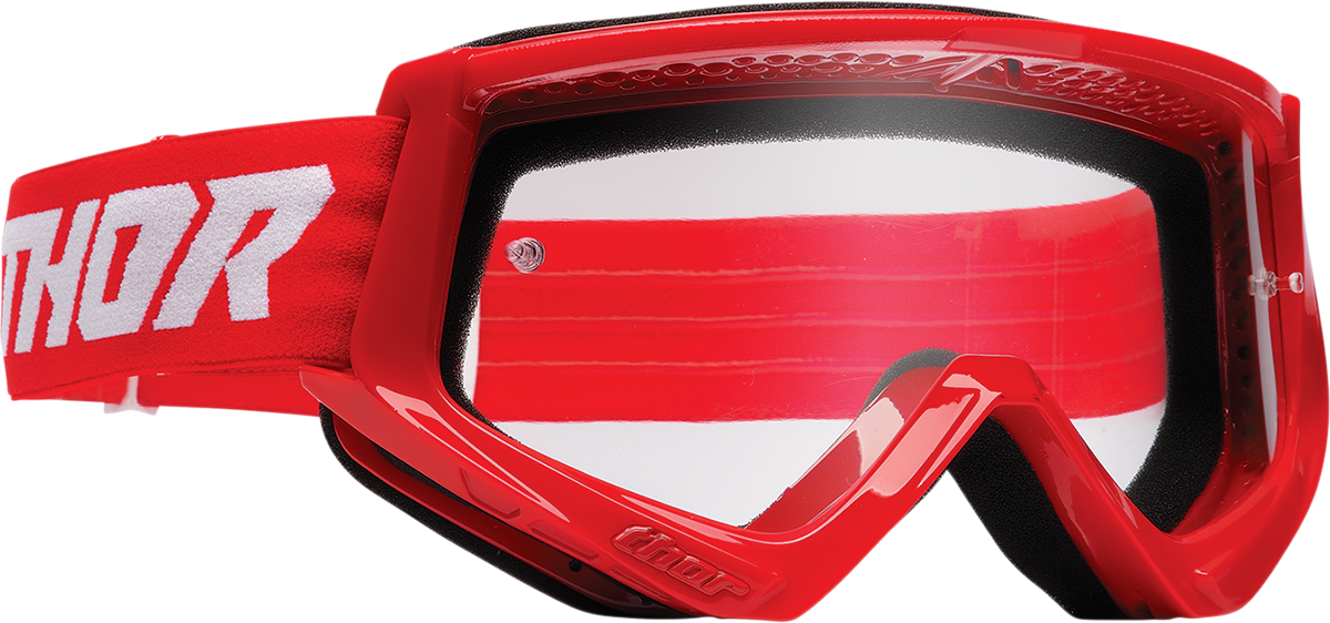 THOR Combat Goggle - Racer - Red/White - Clear Lens 2601-2709