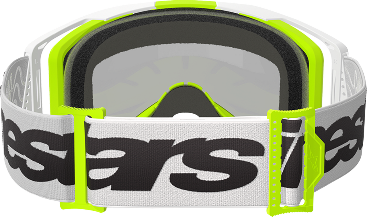 ALPINESTARS GOGGLES Vision 8 Goggle - Wordmark - White/Yellow Fluo - Silver Mirror Lens 5101325-2501