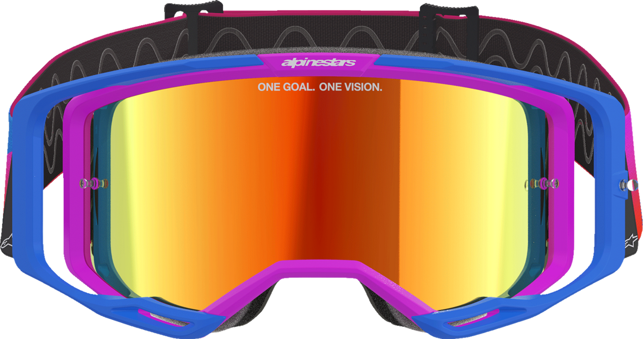 ALPINESTARS GOGGLES Vision 8 Goggle - Corp - Blue/Purple/Orange - Red Mirror Lens 5101625-7286