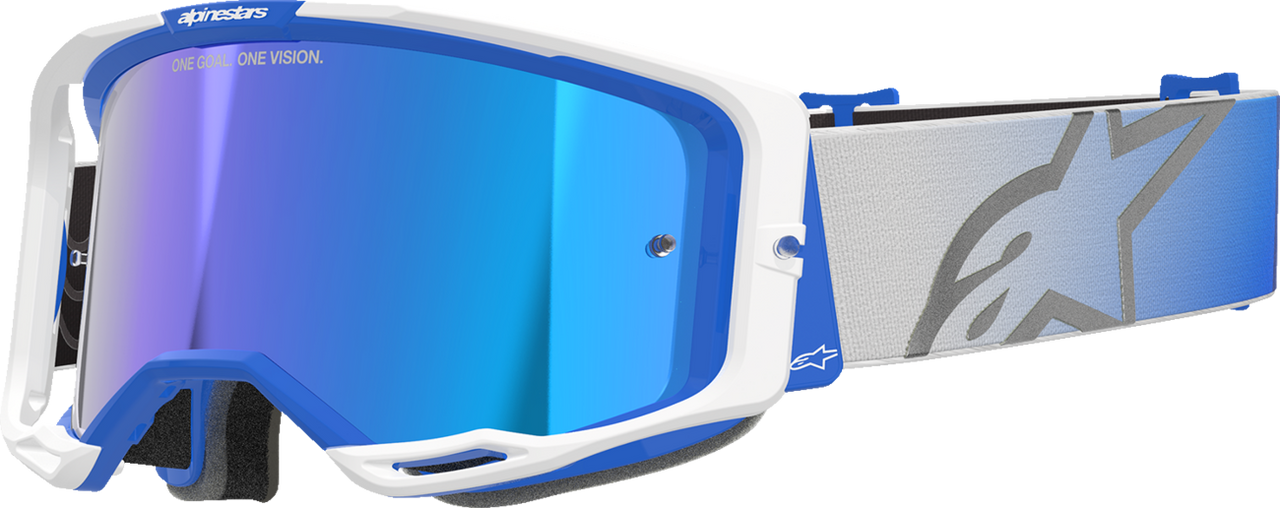 ALPINESTARS GOGGLES Vision 8 Goggle - Corp - Blue/White - Blue Mirror Lens 5101625-7274