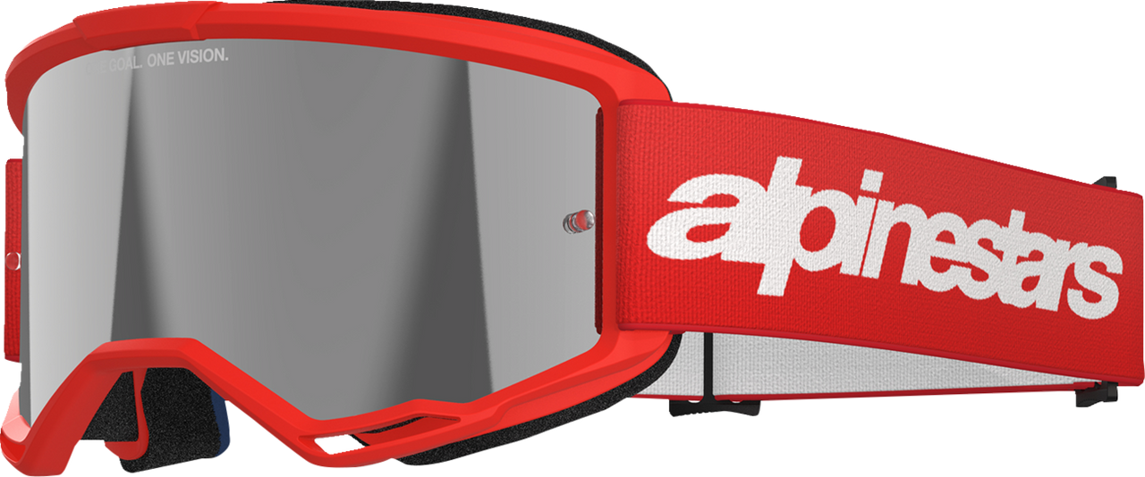 ALPINESTARS GOGGLES Vision 3 Goggle - Wordmark - Red - Silver Mirror Lens 5103325-3094
