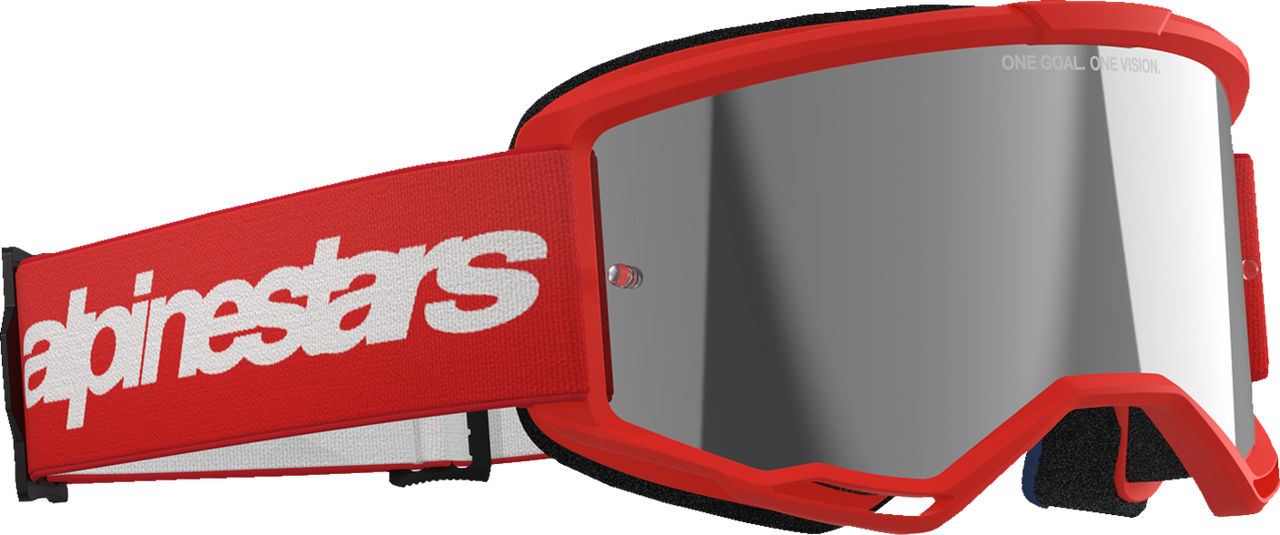 ALPINESTARS GOGGLES Vision 3 Goggle - Wordmark - Red - Silver Mirror Lens 5103325-3094