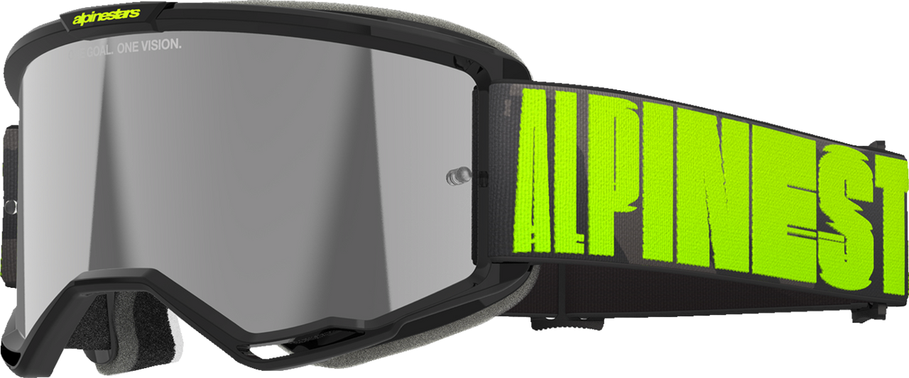ALPINESTARS GOGGLES Vision 5 Goggle - Hollow - Charcoal/Yellow Fluo - Silver Mirror Lens 5102225-1470