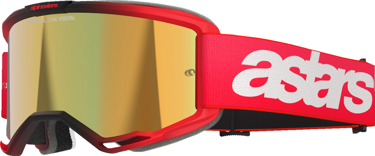 ALPINESTARS GOGGLES Vision 5 Goggle - Blaze - Red - Gold Mirror Lens 5102125-3115
