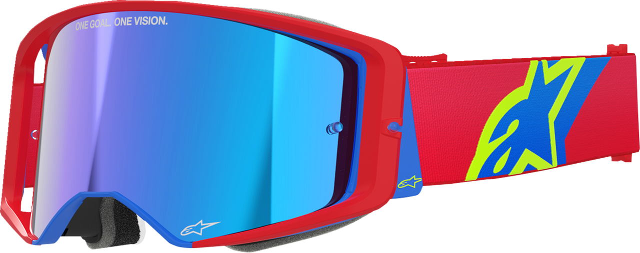 ALPINESTARS GOGGLES Supertech Goggle - Corp - Red/Blue - ABS Vision - Blue Mirror Lens 5100325-3055