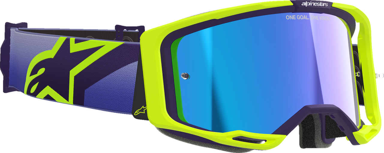 ALPINESTARS GOGGLES Vision 8 Goggle - Corp - Purple/Yellow Fluo - Blue Mirror Lens 5101625-3161