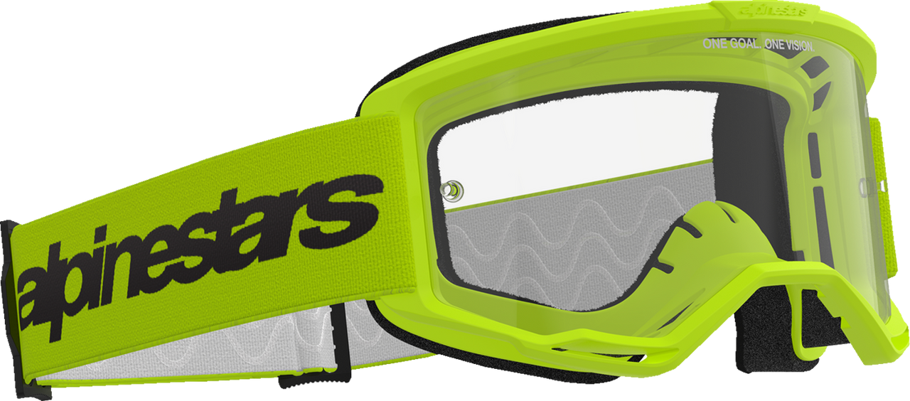 ALPINESTARS GOGGLES Vision 3 Goggle - Wordmark - Yellow - Clear Lens 5103325-5038