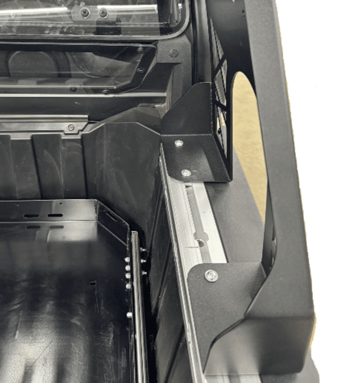 Polaris Xpedition Headache Rack 1/2 Rack  by AJK Offroad Close Up of Installation Sides