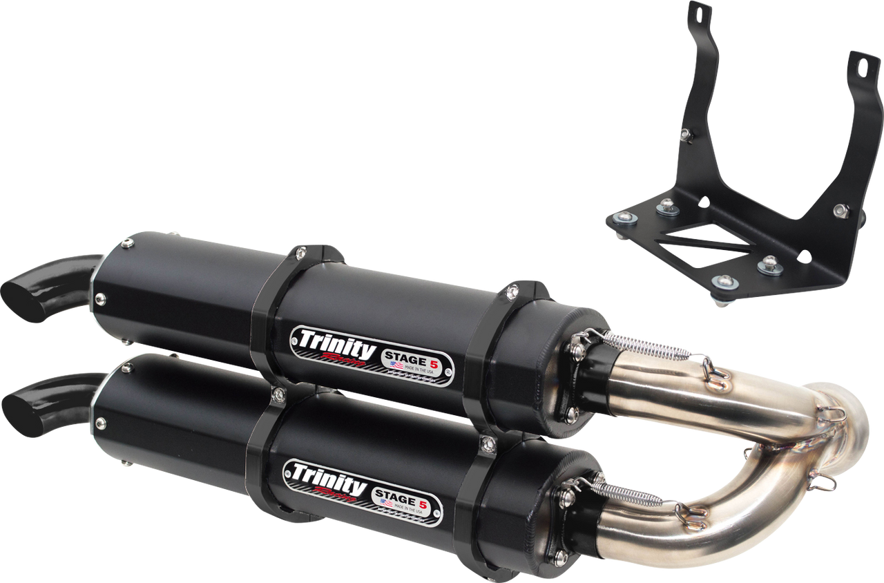 TRINITY RACING Stage 5 Slip-On Dual Muffler - Cerakote Black TR-4160S-C2
