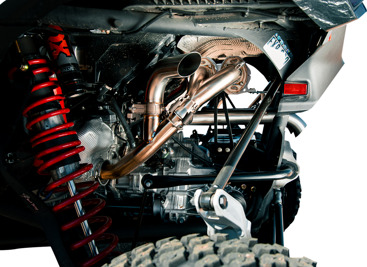 TRINITY RACING Exhaust Slip-On Mufflers - Center Exit - Maverick R TR-4187S-SS