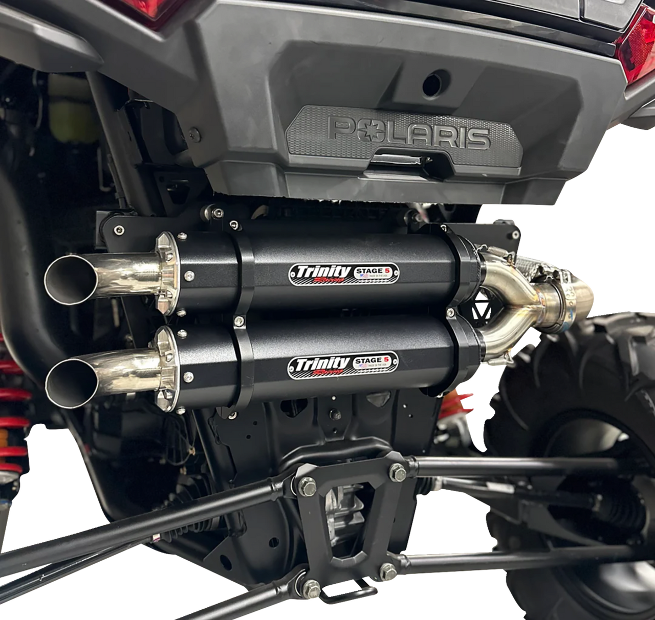 TRINITY RACING Dual Slip-On Mufflers - Black TR-4186S-BK