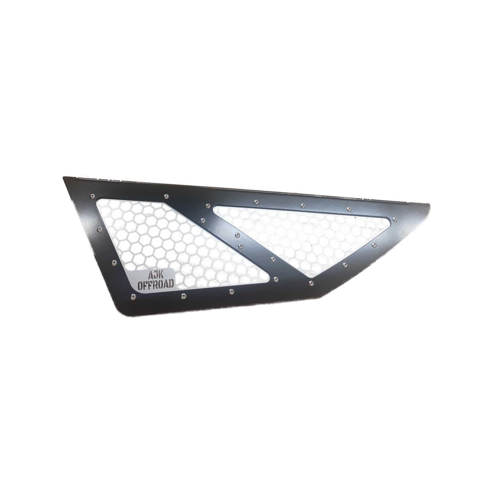 Vented Honda Talon Lower Doors by AJK Offroad Front Silver Vent Door Close Up