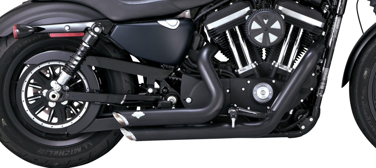 VANCE & HINES Shortshots Staggered Exhaust System - Black 47329