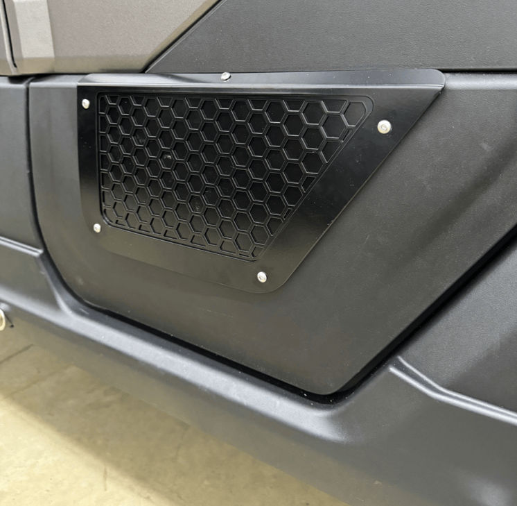 Polaris Xpedition Vented Lower Doors Inserts by AJK Offroad Side Close Up of Rear Doors in Black