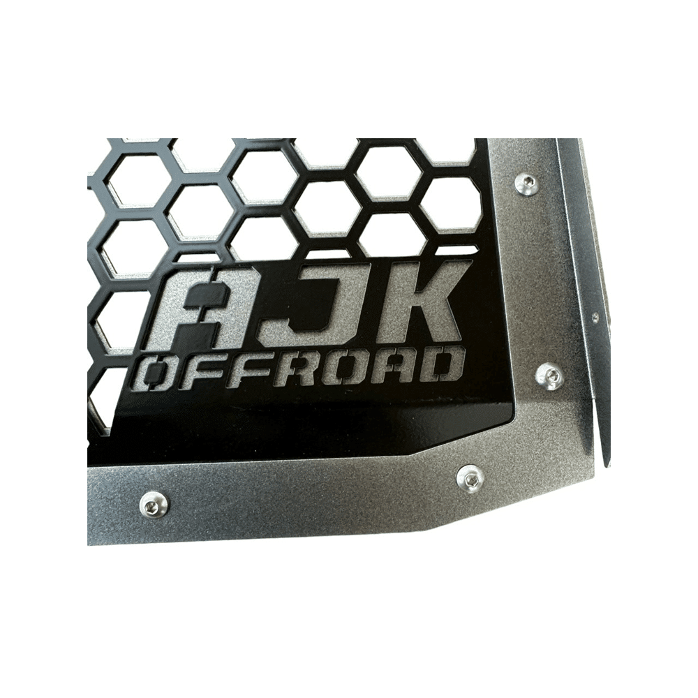 Polaris Xpedition Grill by AJK Offroad Close Up of AJK Offroad Logo on Grille