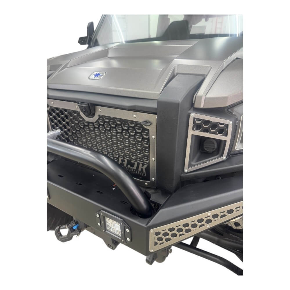 Polaris Xpedition Grill by AJK Offroad Installed Farther Back Right Side View