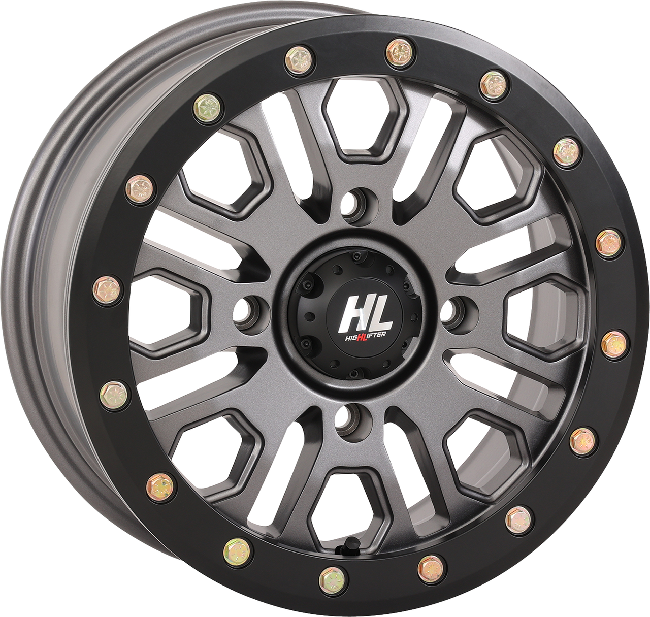 HIGH LIFTER Wheel - HL23 Beadlock - Front/Rear - Gun Metal Gray - 14x7 - 4/156 - 5+2 (+38 mm) 14HL23-1556