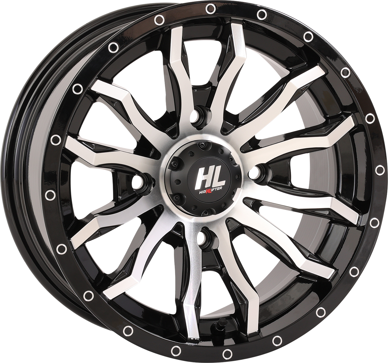 HIGH LIFTER Wheel - HL21 - Front/Rear - Gloss Black w/Machined - 22x7 - 4/137 - 4+3 (+10 mm) 22HL21-1137