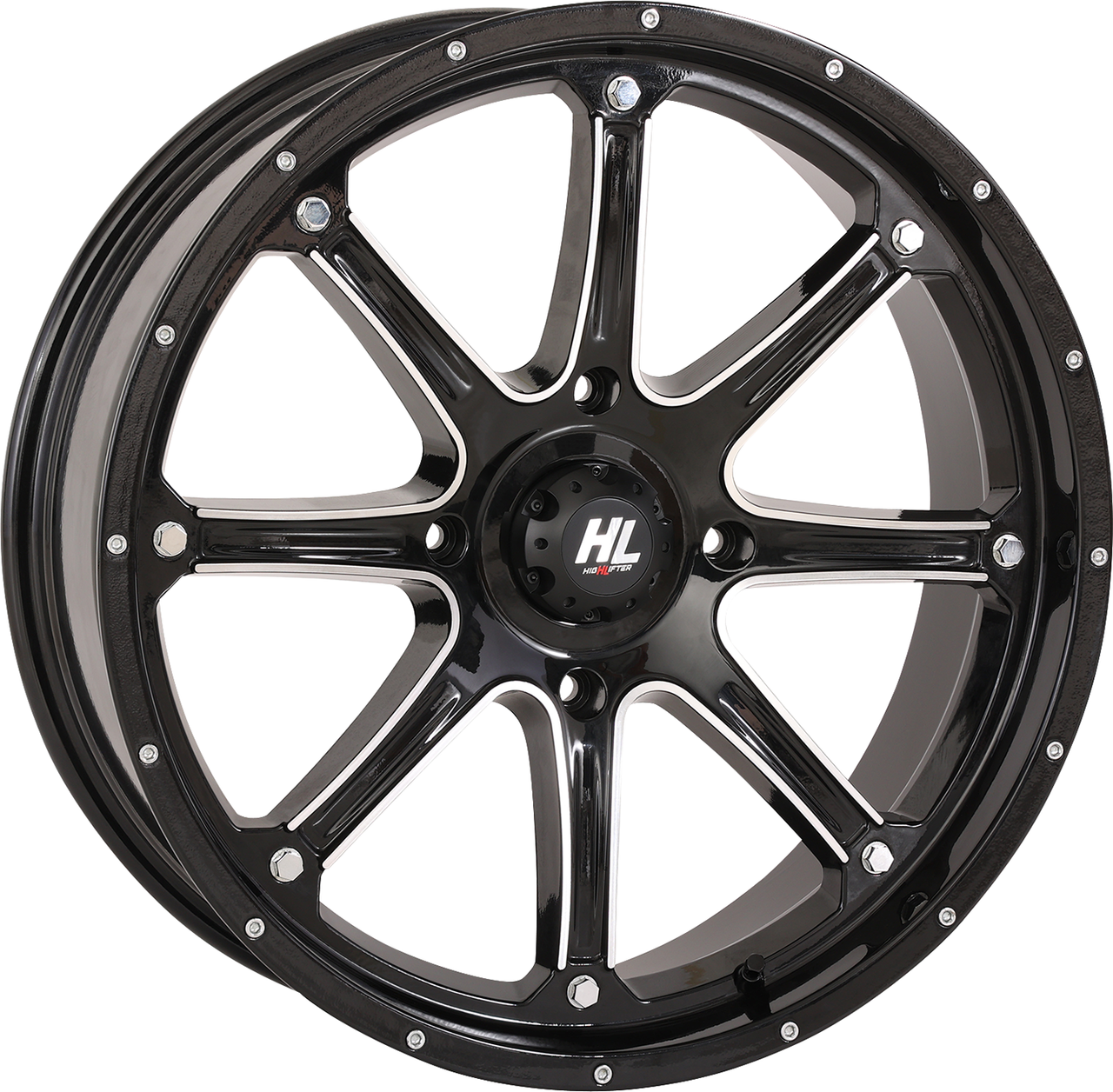 HIGH LIFTER Wheel - HL4 - Front/Rear - Gloss Black w/Machined - 20x6.5 - 4/137 - 4+2.5 (+10 mm) 20HL04-1137