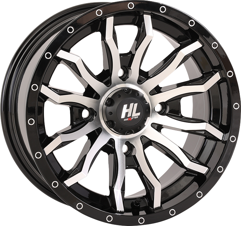 HIGH LIFTER Wheel - HL21 - Front/Rear - Gloss Black w/Machined - 22x7 - 4/156 - 4+3 (+10 mm) 22HL21-1156