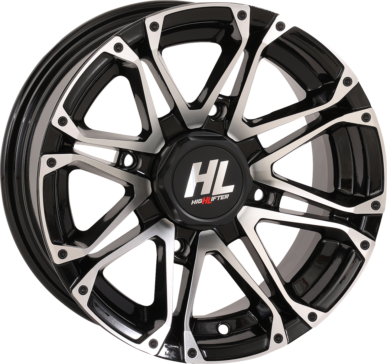 HIGH LIFTER Wheel - HL3 - Front/Rear - Gloss Black w/Machined - 14x7 - 4/156 - 4+3 (+5 mm) 14HL03-1156