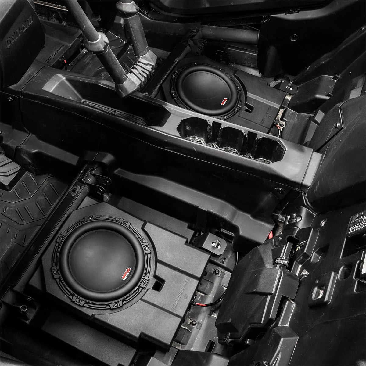 2024-2025 Can-Am® Maverick R 4-Seater Rear-Seat Plug-&-Play Dual-Subwoofer Add-On Kit