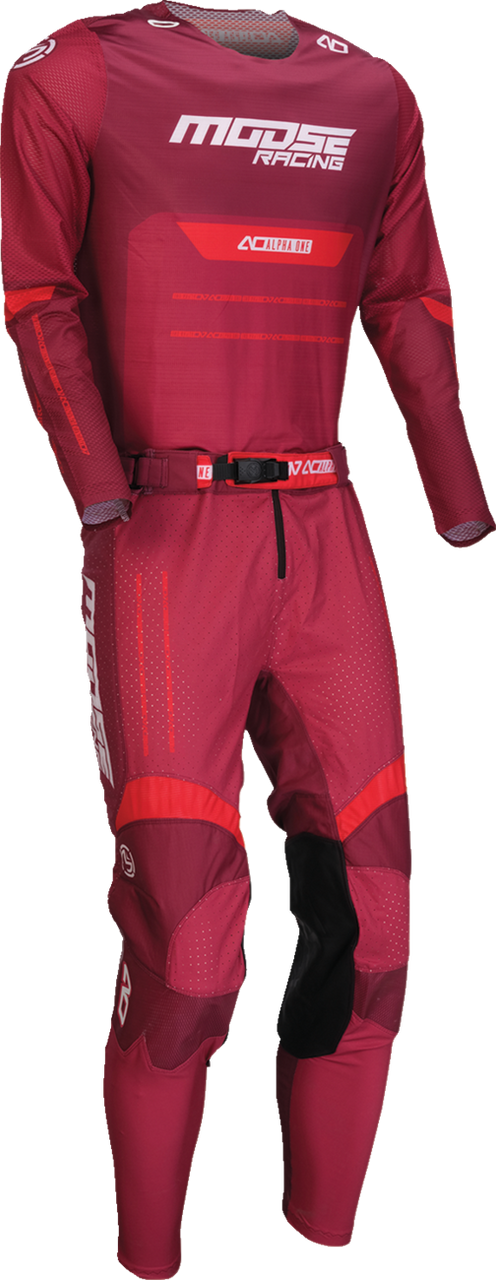 MOOSE OFFROAD Alpha One Pants - Burgundy/White - US 42 2901-12035