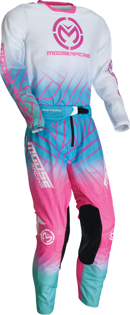 MOOSE OFFROAD Sahara Jersey - Pink/Blue/White - Large 29107958