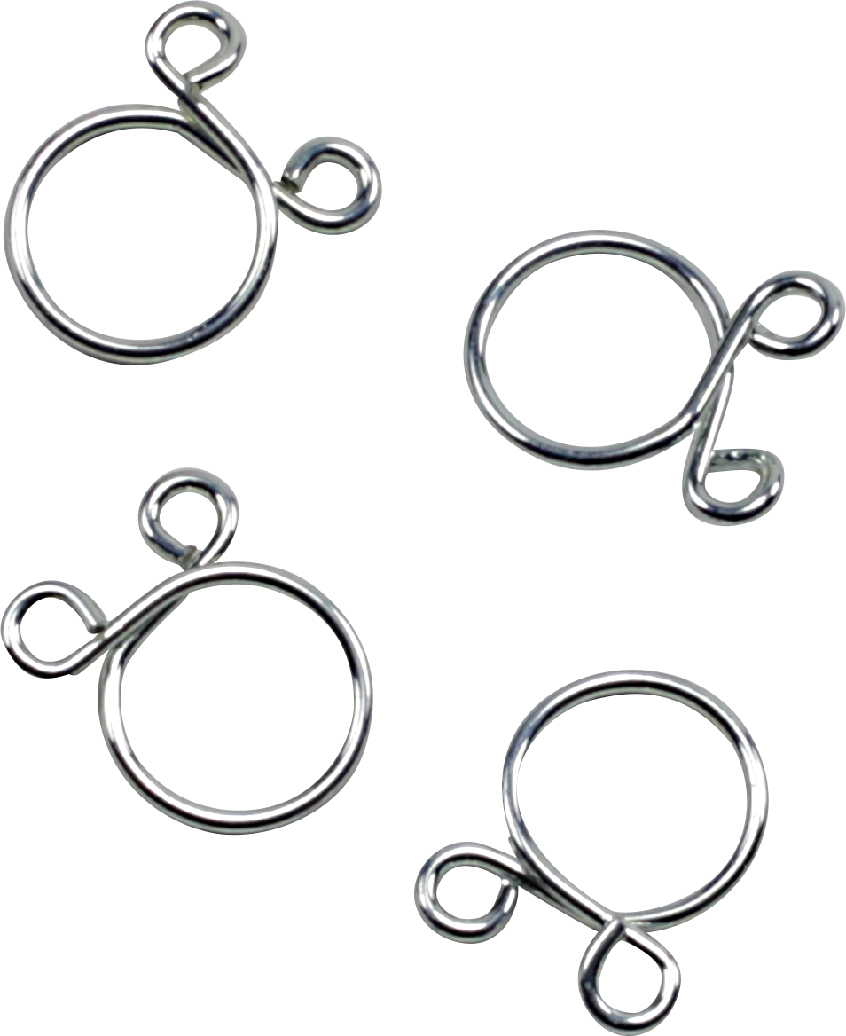 ALL BALLS Refill Clamp Kit - Fuel Line/Wire - Flat Ear - Silver - 9.8 mm - 4 Pack FS00051