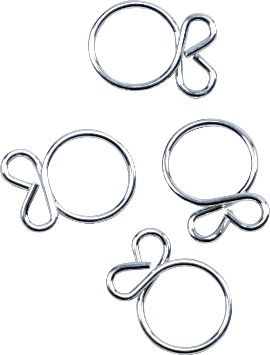 ALL BALLS Refill Clamp Kit - Fuel Line/Wire - Flat Ear - Silver - 11.5 mm - 4 Pack FS00042