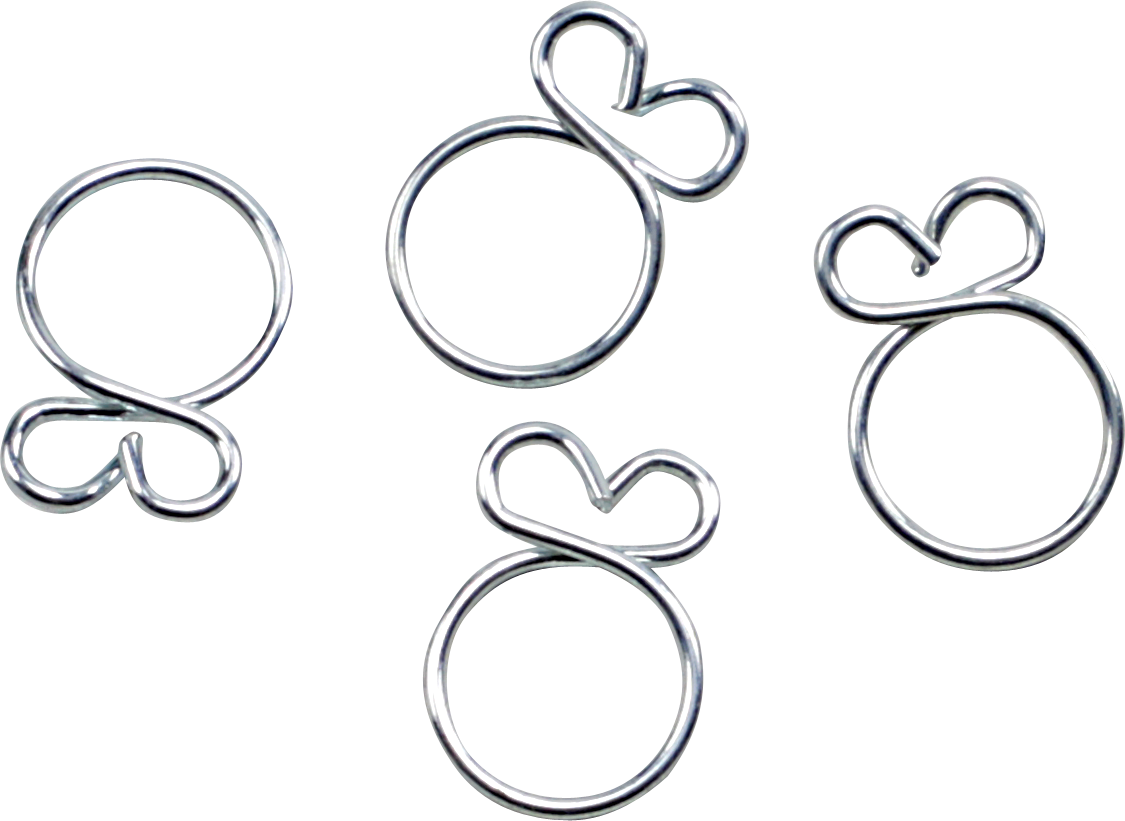 ALL BALLS Refill Clamp Kit - Fuel Line/Wire - Flat Ear - Silver - 9.7 mm - 4 Pack FS00041