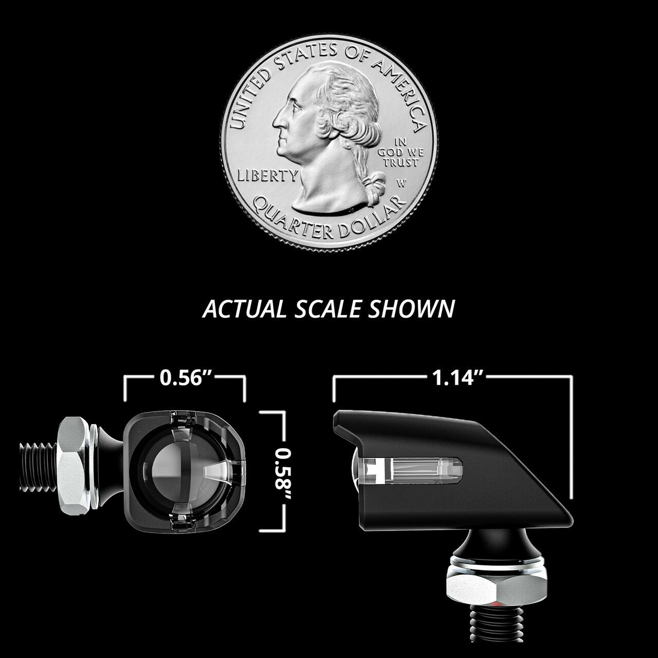 Mini Led Turn Signal Blk Kit Front & Rear Amber/Red