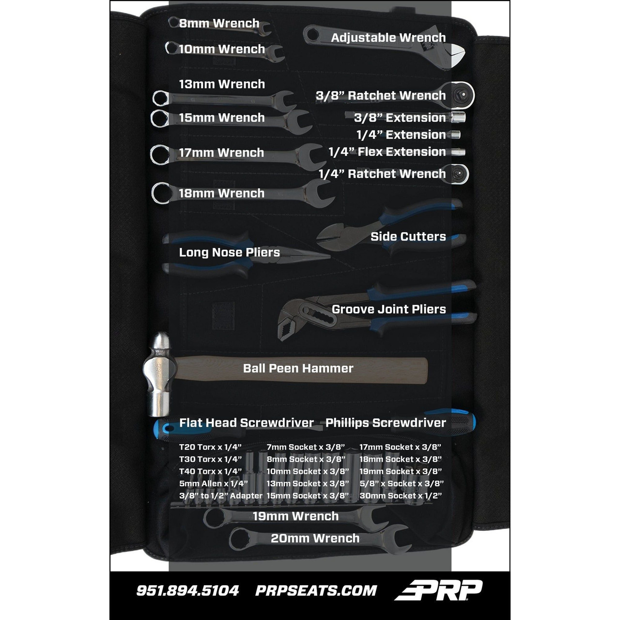 Can Am Roll-Up Tool Bag with 35 Piece Tool Kit