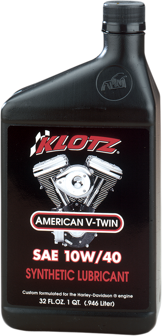 KLOTZ OIL V-Twin Synthetic Engine Oil - 10W-40 - 1 U.S. quart KH-1040