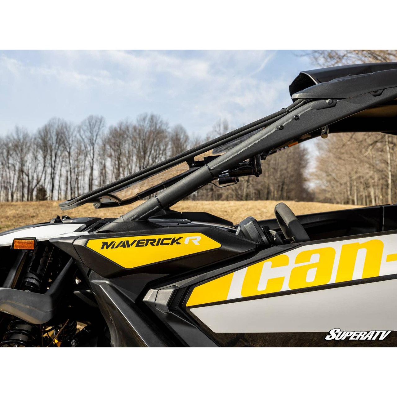 Can Am Maverick R MaxDrive Power Flip Windshield | SuperATV