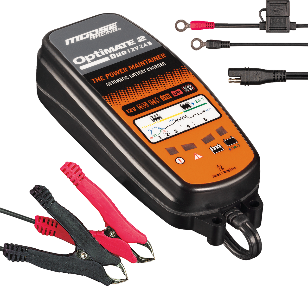 MOOSE OFFROAD Battery Charger/Maintainer - Optimate 2 Duo TM-555