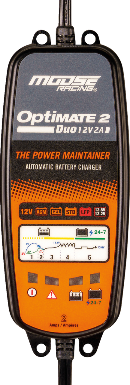 MOOSE OFFROAD Battery Charger/Maintainer - Optimate 2 Duo TM-555