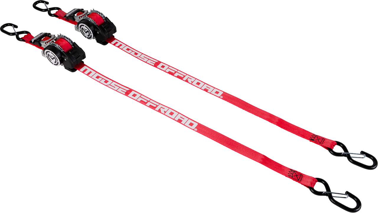 MOOSE OFFROAD Tie Down - Retractable Ratchet - 1" x 10' - Red 3920-0551