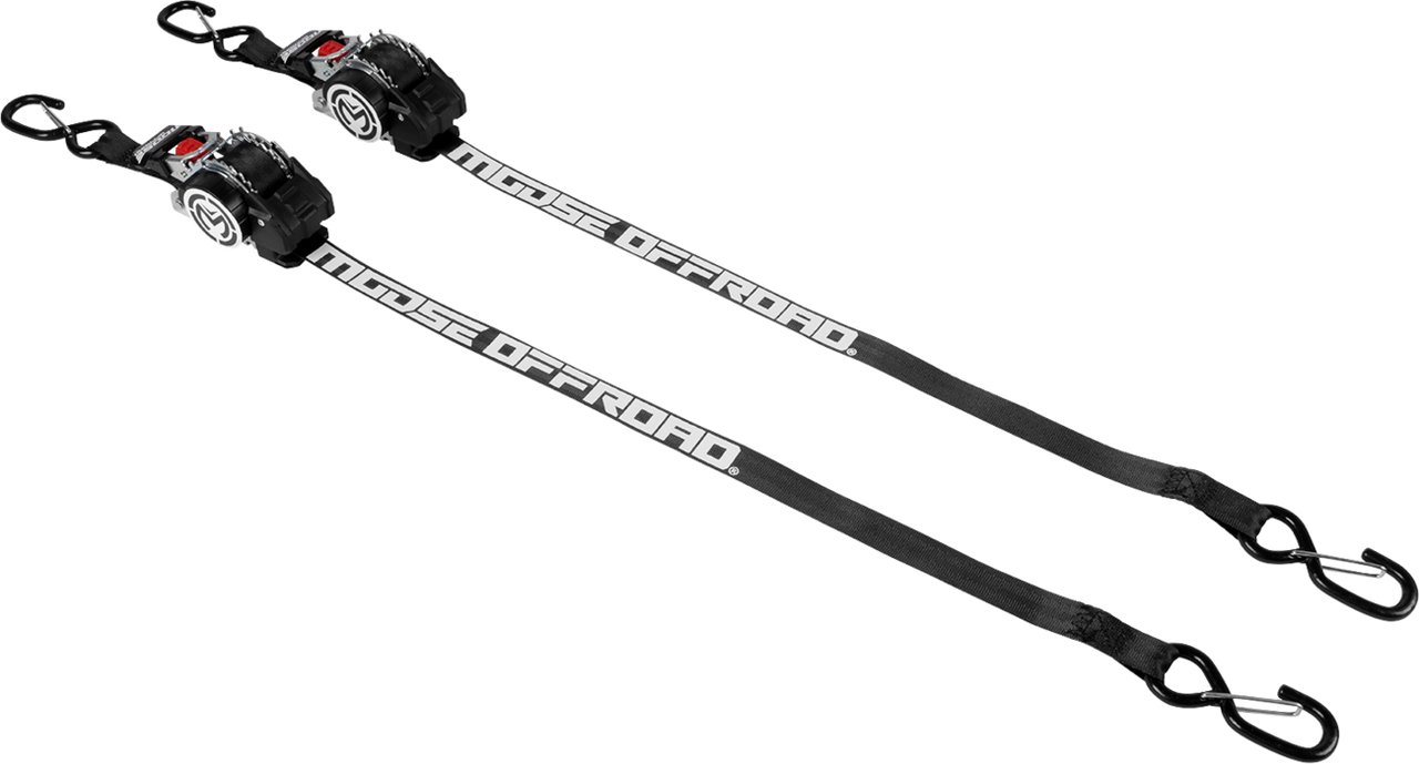 MOOSE OFFROAD Tie Down - Retractable Ratchet - 1" x 10' - Black 3920-0550