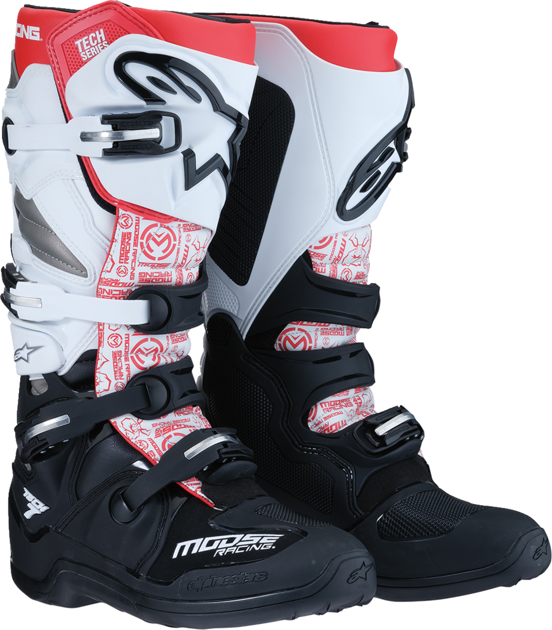 MOOSE OFFROAD Tech 7 Boots - Black/White/Red - US 8 0212024-1225-8