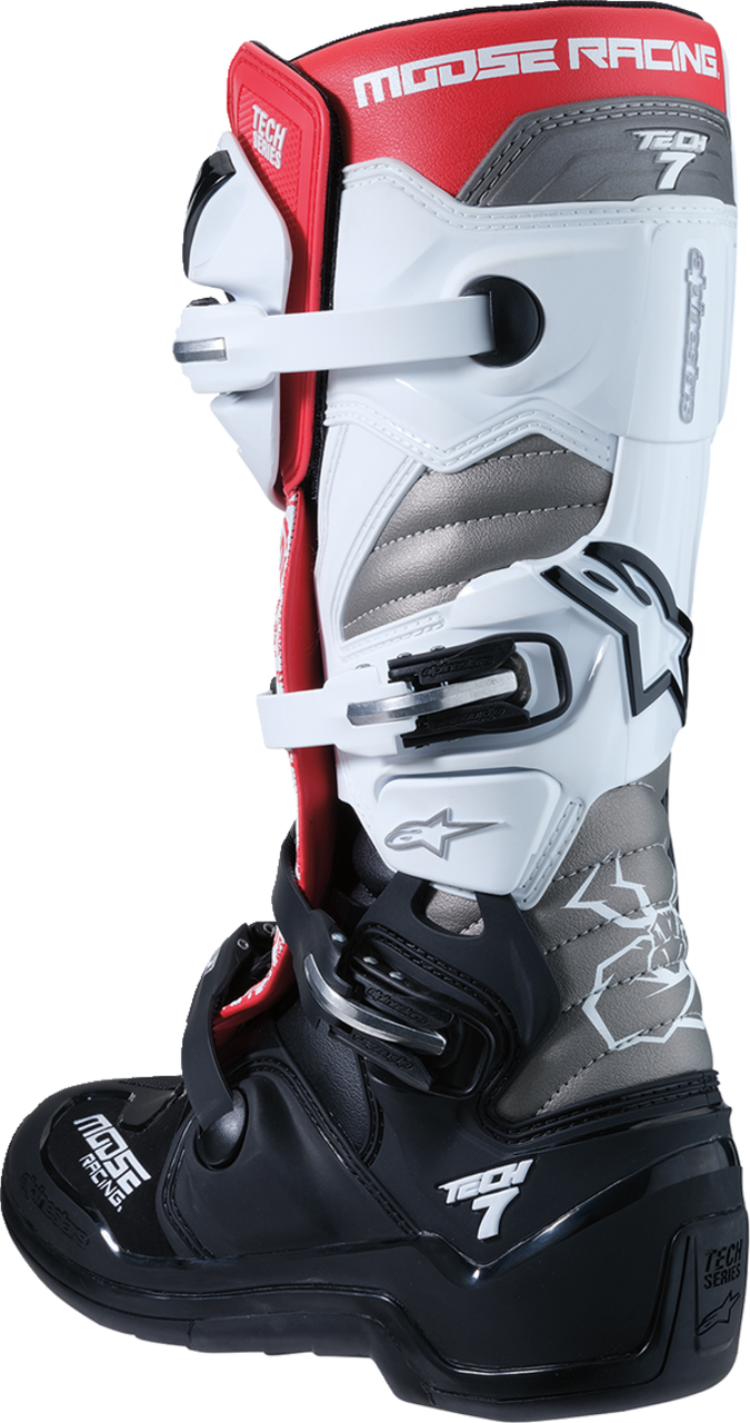 MOOSE OFFROAD Tech 7 Boots - Black/White/Red - US 8 0212024-1225-8