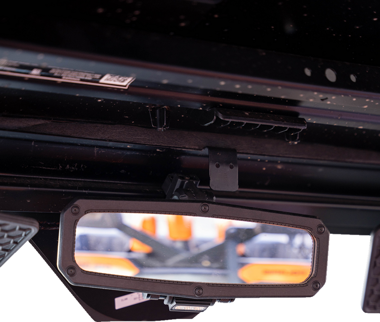 MOOSE OFFROAD Mirror - Rear View w/LED Dome Light - Black - UTV UTVMIRCTR-LED-1