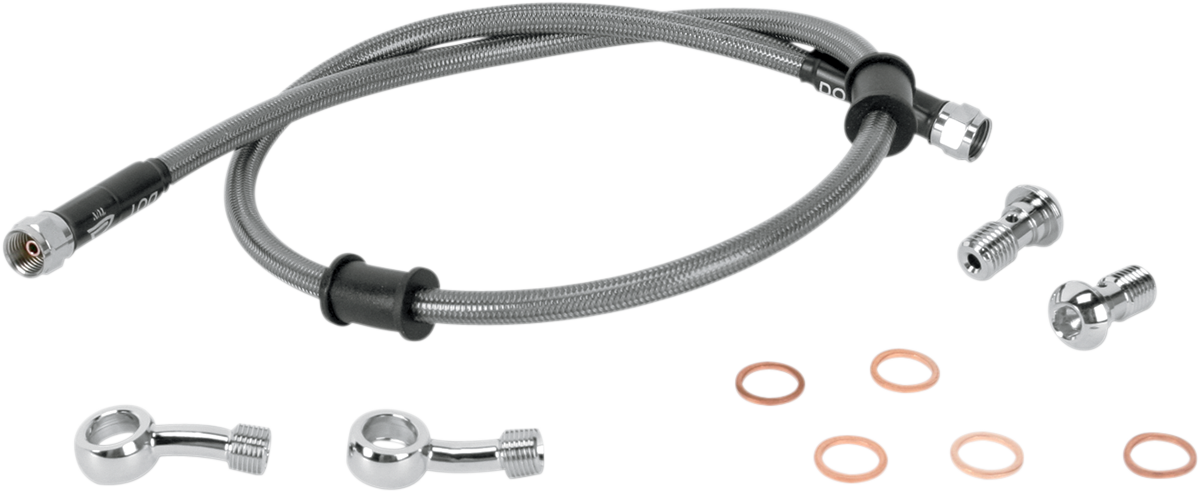 MOOSE OFFROAD Brake Line - Rear - Stainless Steel - Kawasaki KLR 650 KAW-6031R