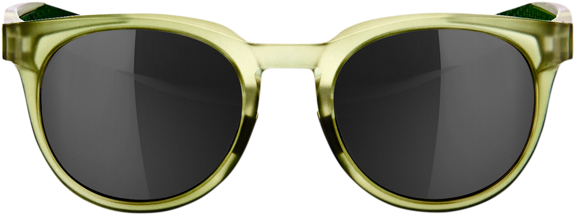 100% Campo Sunglasses - Matte Translucent Olive Slate - Black Mirror Lens 61026-296-61